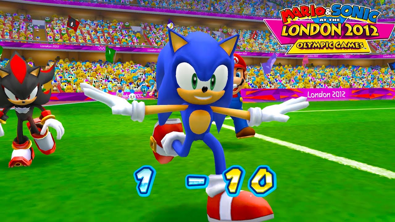 Mario & Sonic at the London 2012 Olympic Games Football 2 player Sonic and Metal sonic