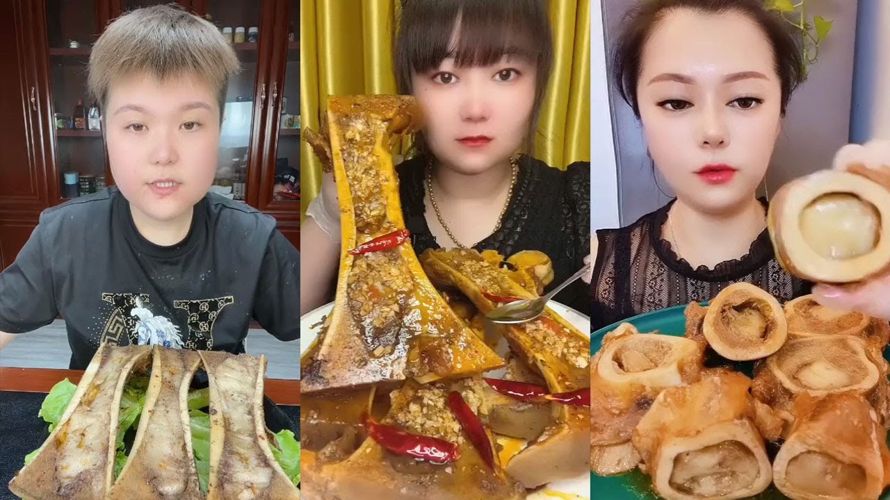 MUKBANG ASMR Eating roasted big bone marrow so yummy