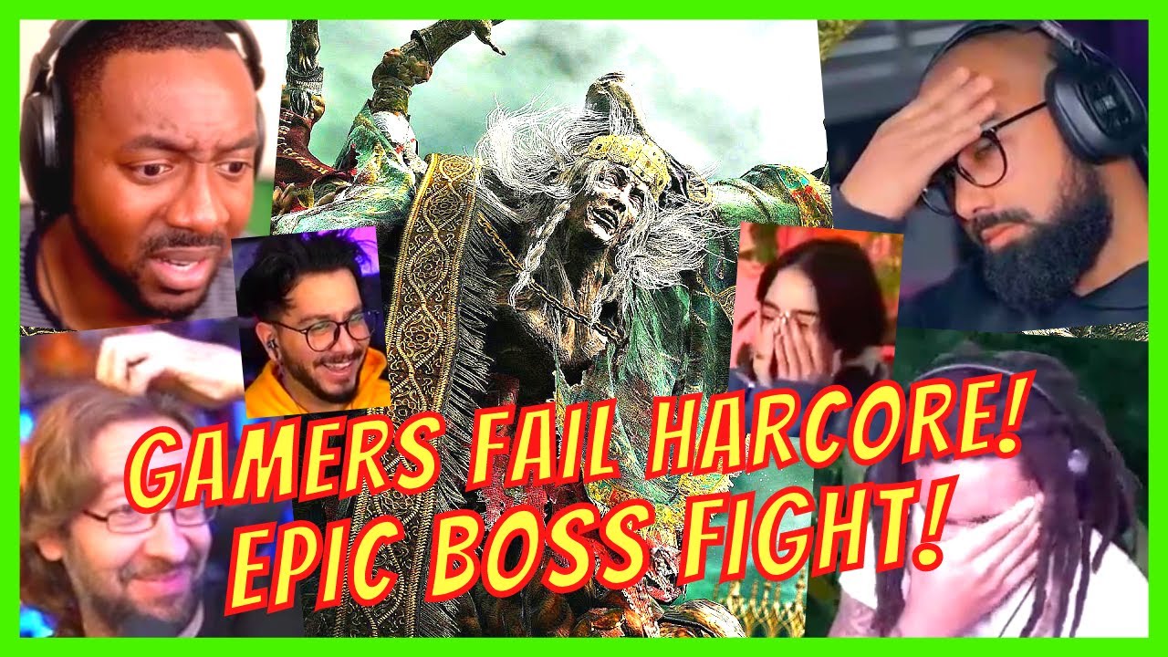 GAMERS FAIL HARDCORE at GODRICK THE GRAFTED BOSS FIGHT REACTIONS - ELDEN RING REACTIONS MASHUP - AR