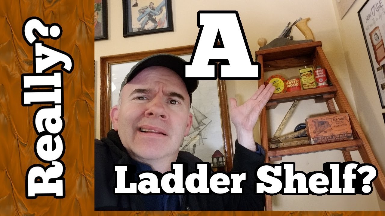 Repurpose a ladder into a shelf.