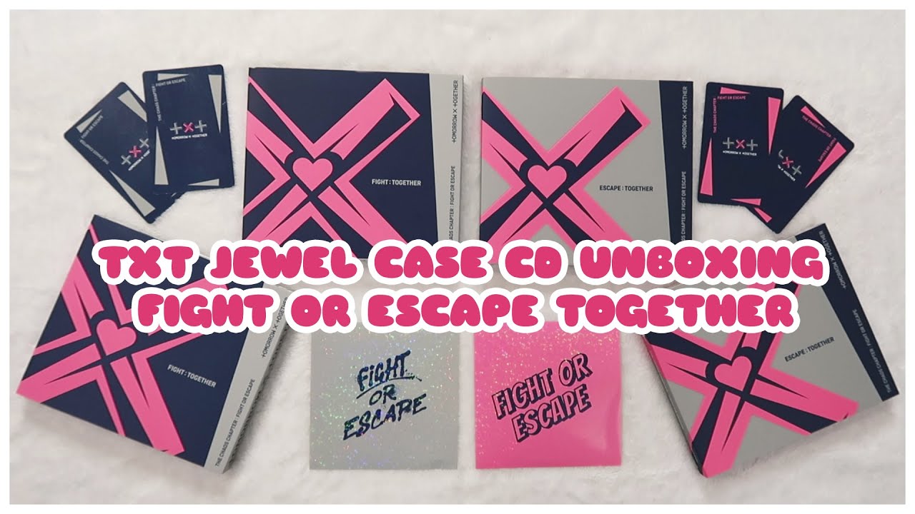 ✨ Unboxing TXT The Chaos Chapter Fight or Escape Together CD Jewel Case Albums x 4 - All Versions