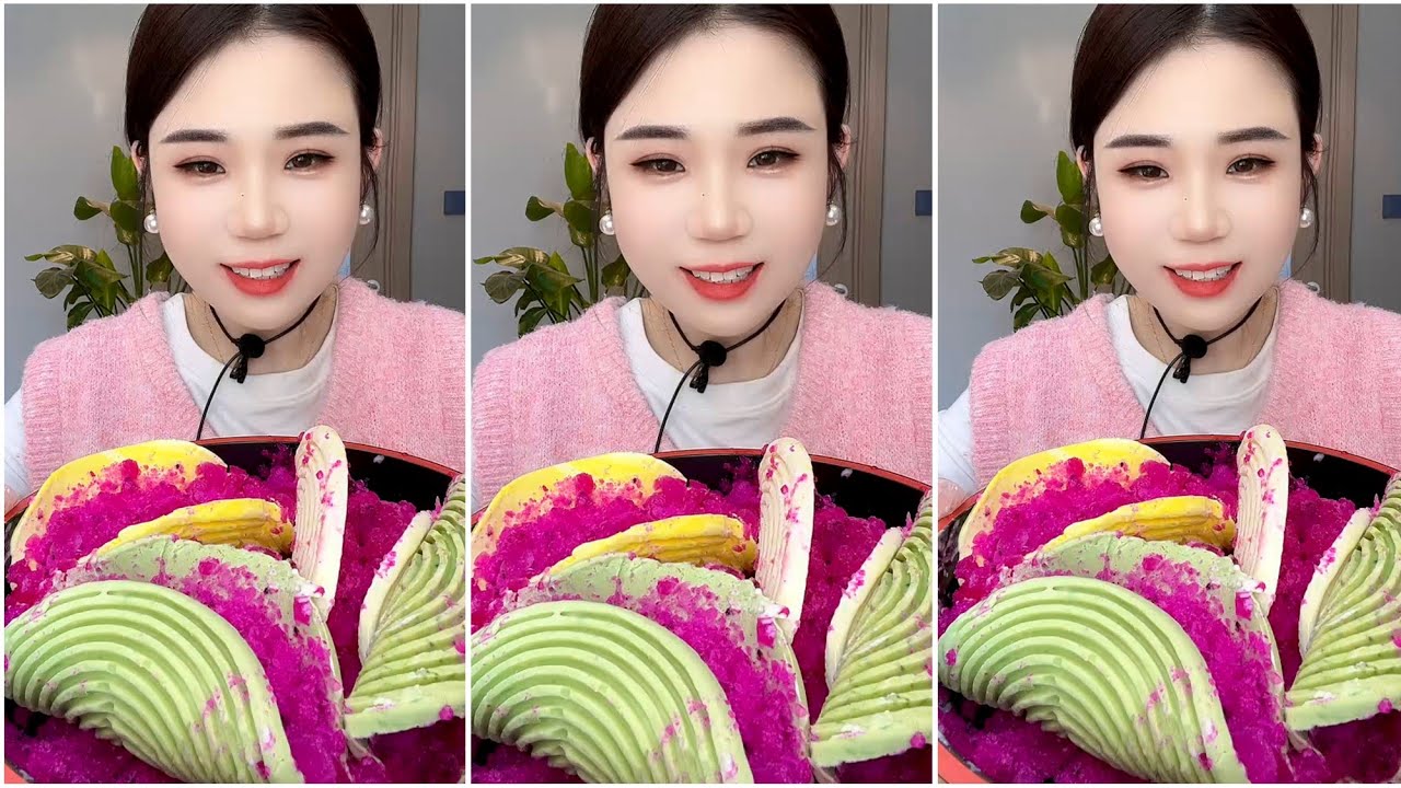   ASMR ICE EATING with MATCHA and MILK POWDER and PASSION FRUIT