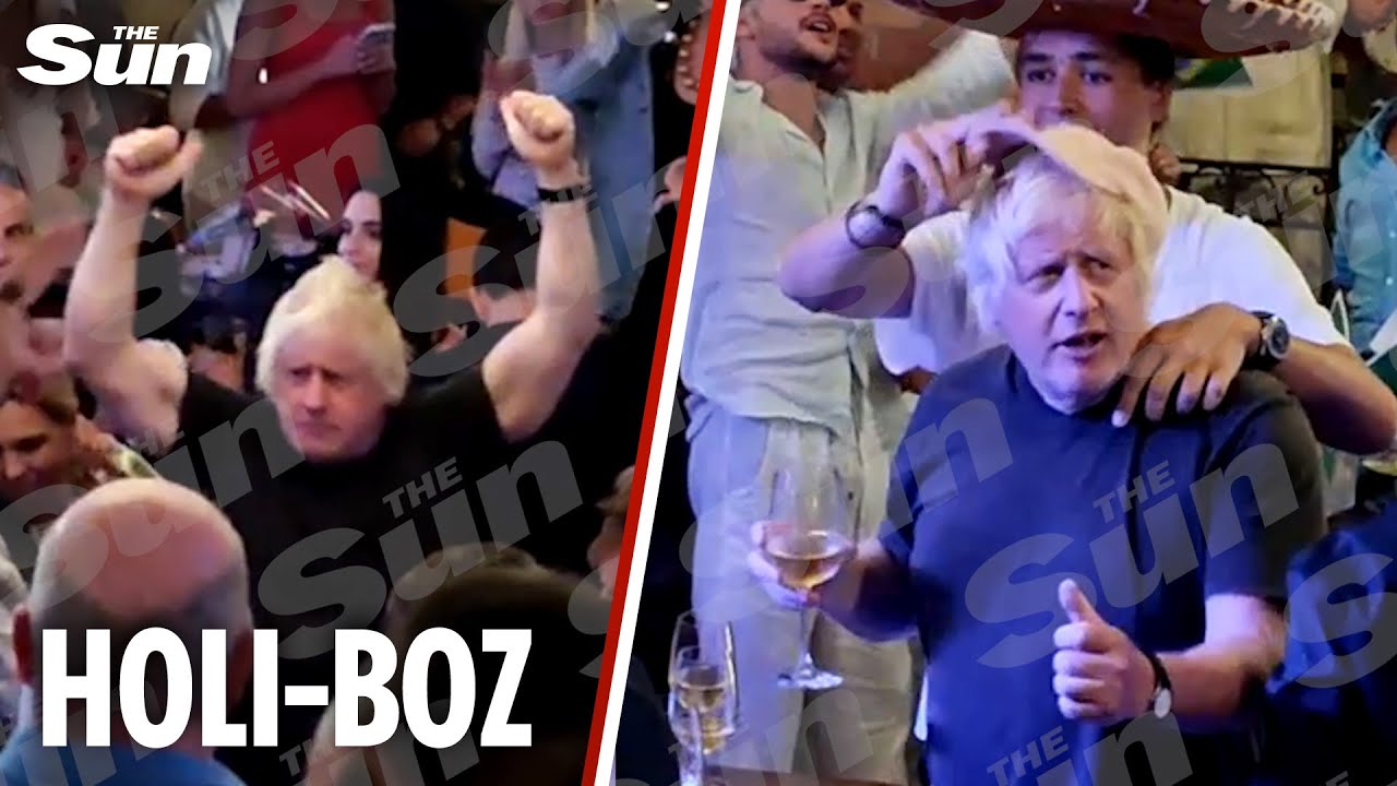 Boris Johnson swigs Champagne as he parties at Italian nightclub with wife Carrie