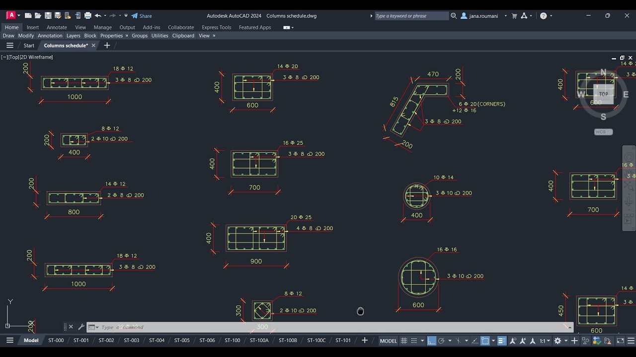 How to Draw Column Reinforcement | Columns Design | AutoCAD and ETABS