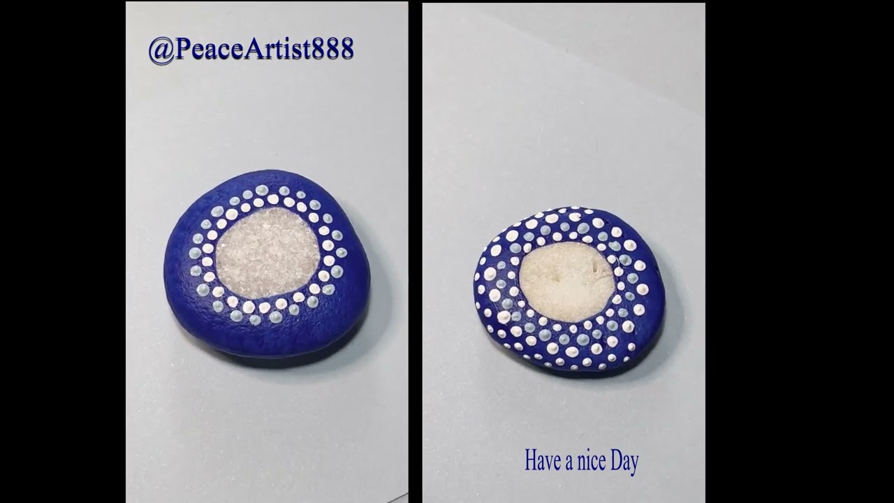 #diycrafts in 4min. 18. Sweet, greek blue and white #dotpainting on stones
