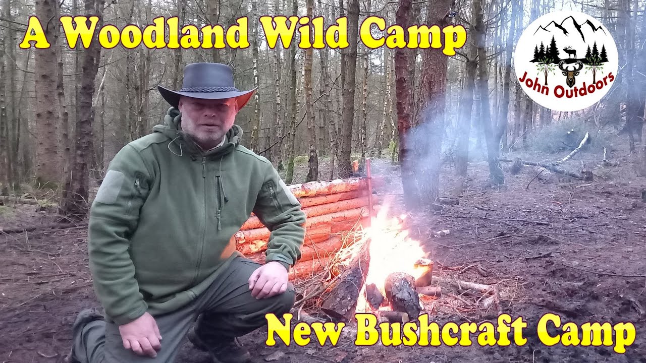 Wild Camping In A Woodland | Working On The New Bushcraft Camp / 200 Subscribers Giveaway Winner