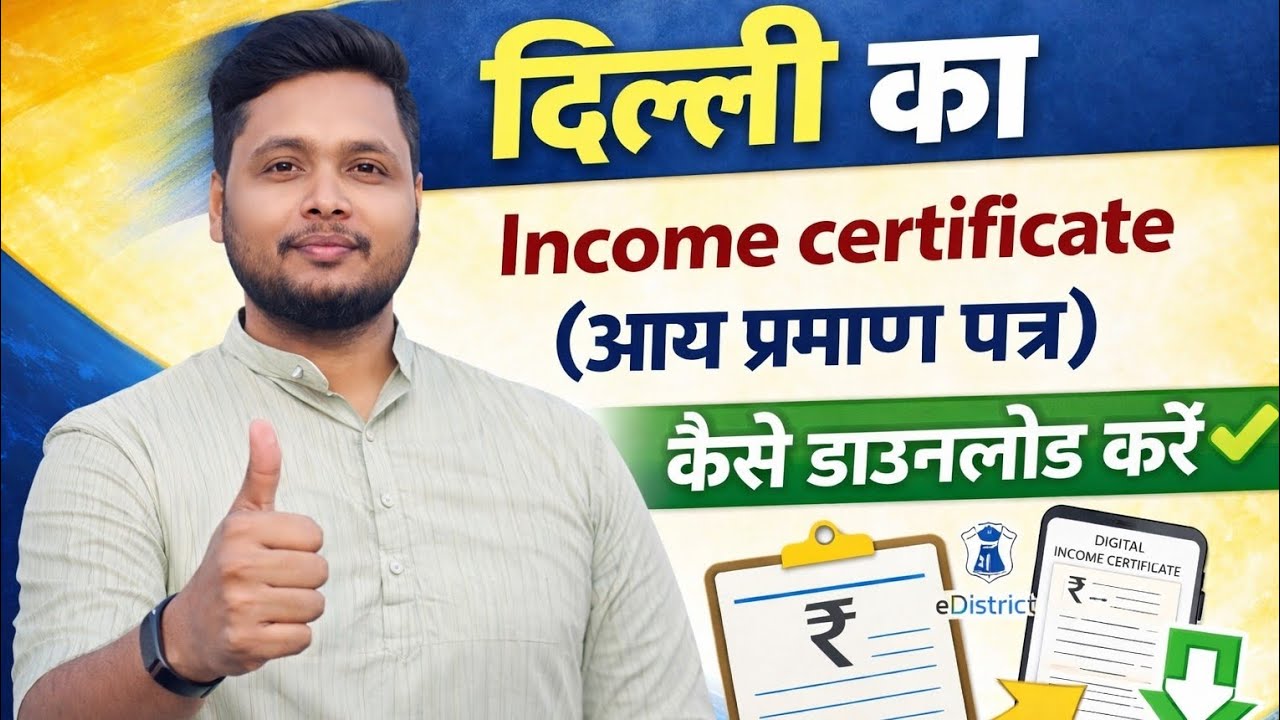Delhi Income Certificate 2026 | आय प्रमाण पत्र ऑनलाइन कैसे बनाएं | eDistrict Delhi Full Guide 