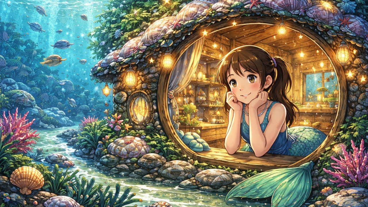A Mermaid life in Pearl House | Ghibli Relaxing Pearl World Vibes