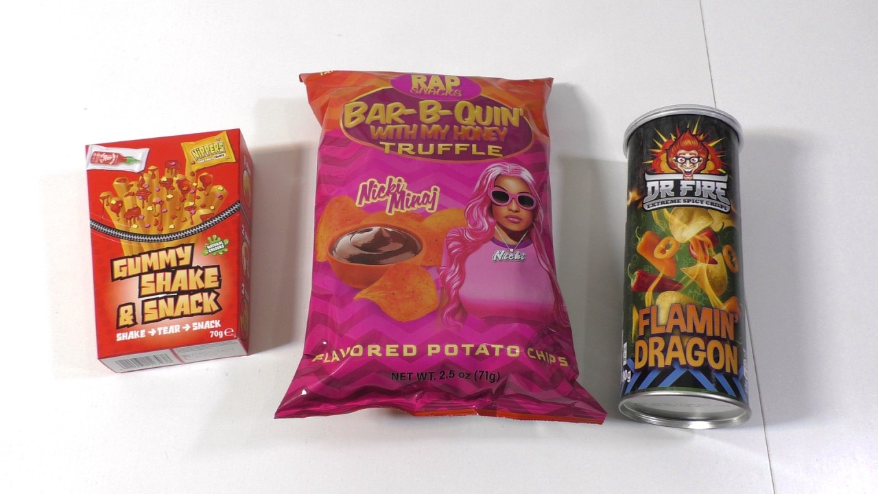 Чипсы Nicki Minaj, жевательные конфеты Gummy Fries, чипсы Dr. Fire Dragon.