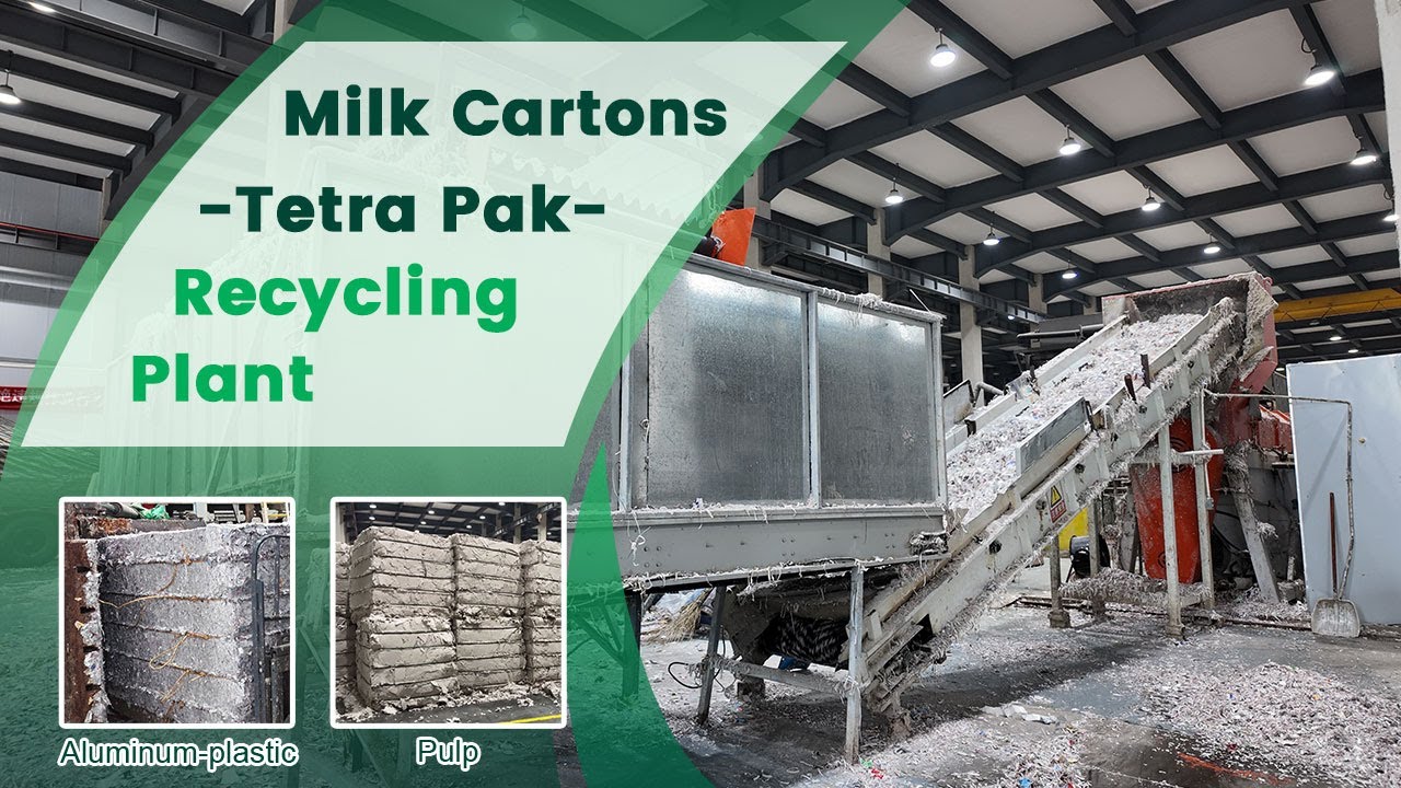 Separating PolyAl and Pulp from Milk Cartons | Tetra Pak Recycling Plant