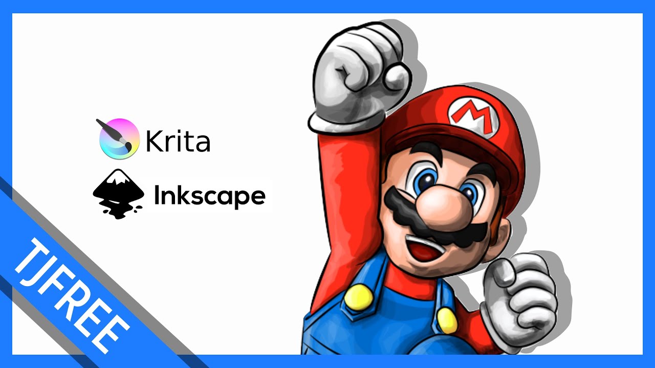 Super Mario Digital Speed Art (Inkscape and Krita)