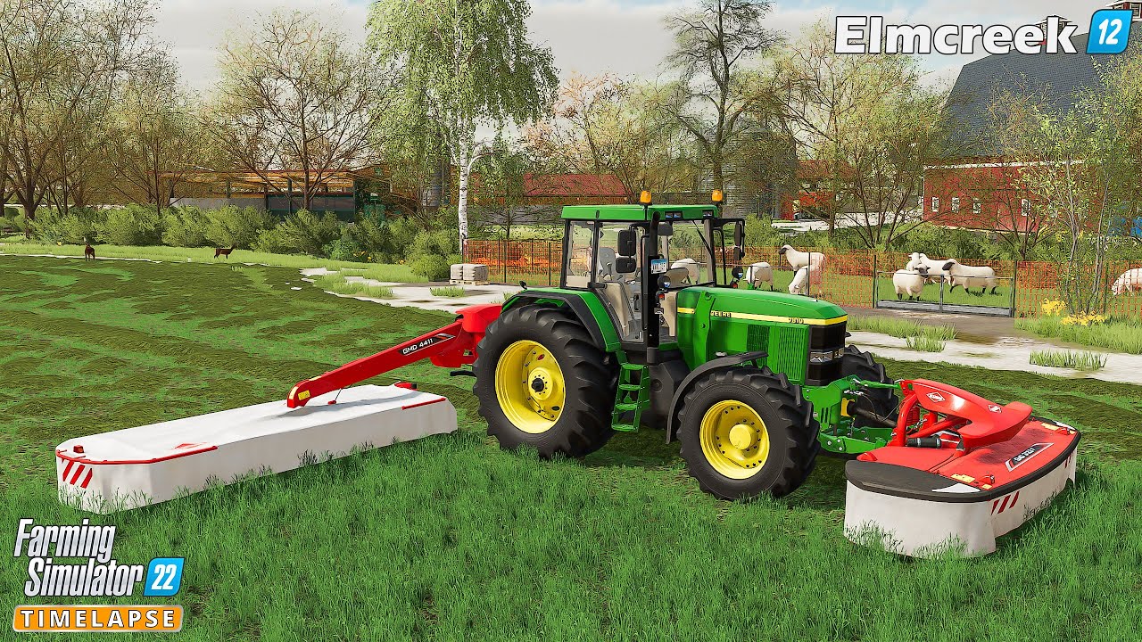 Farming Simulator 22🔸Elmcreek #12🔸Удобрение полей. Уход за животными. Скашивание и сгребание трав...