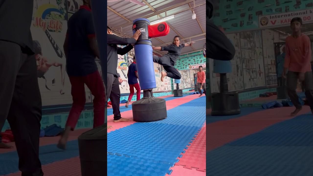 Multiple kicks training @V KARATE ACADEMY #360kick  #540kick  #kickboxing #reels  #shorts #karate