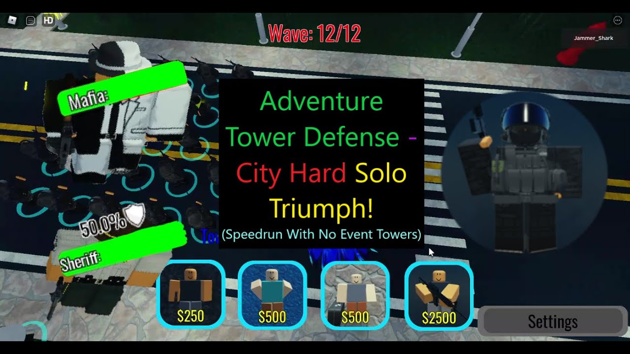 (New Game) City Hard Solo Victory! || [Roblox] Adventure Tower Defense