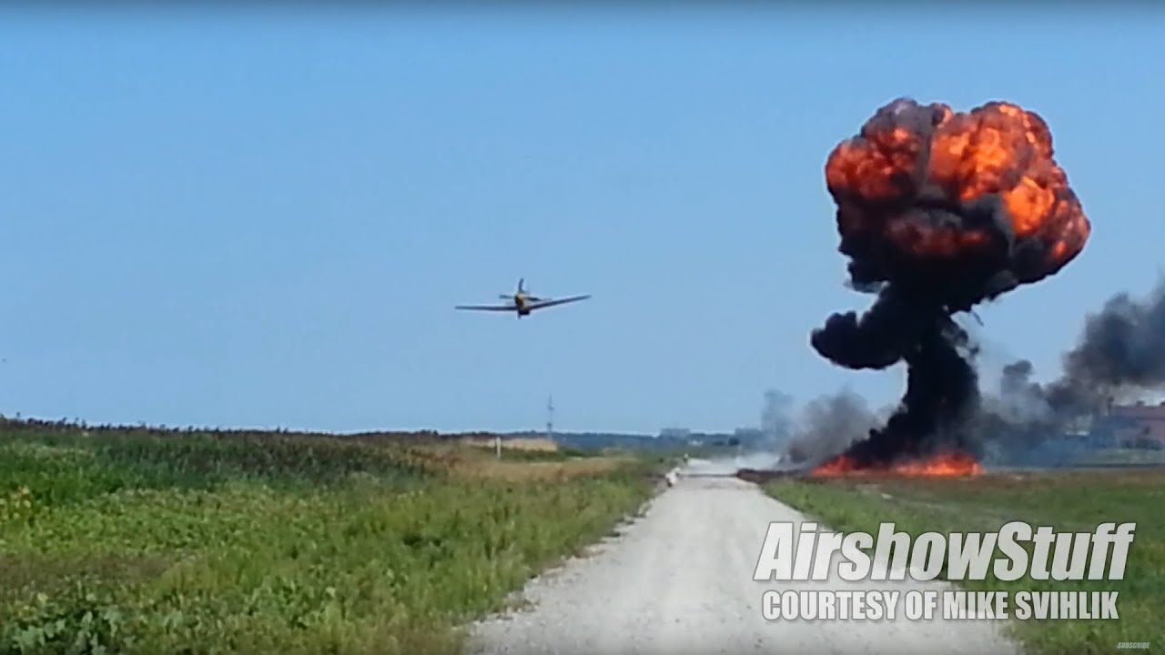 B-25 and P-51 Attack Runs - From the Pyro Field!