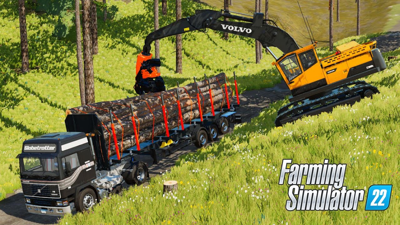 🚜 Massive Mountain Logging Operation | Volvo Excavator & Truck Loading in FS22