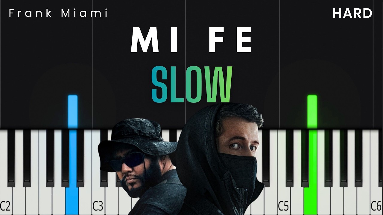 Frank Miami, Alan Walker - Mi Fe | SLOW HARD Piano Tutorial