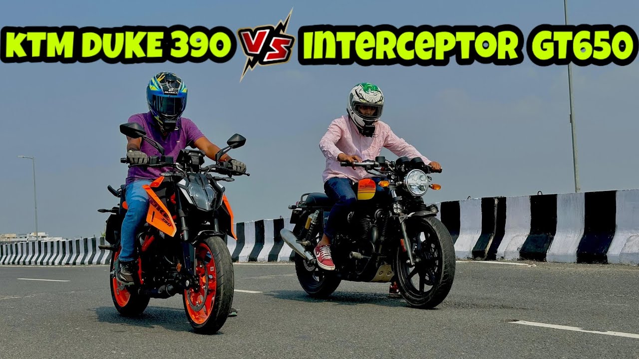 2024 Duke 390 vs RE Interceptor GT650 | Drag Race | Detailed Comparison | Top Speed Test🔥