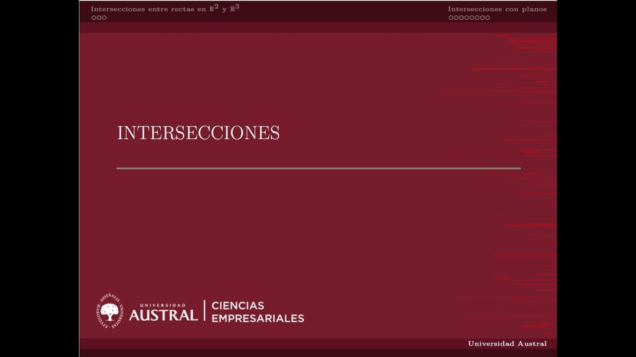 Intersección de rectas y planos en el espacio.