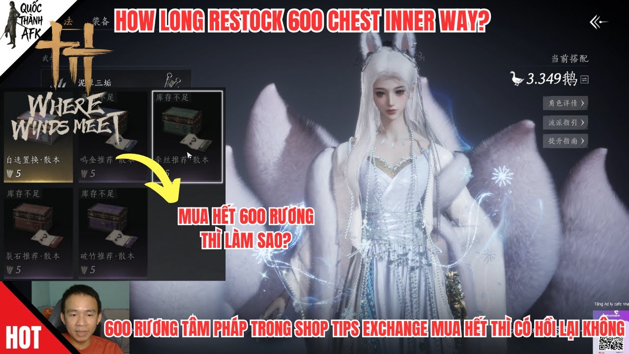 Where Winds Meet | 600 Rương Tâm Pháp trong Shop Tips Exchange Mua hết thì có hồi lại không?