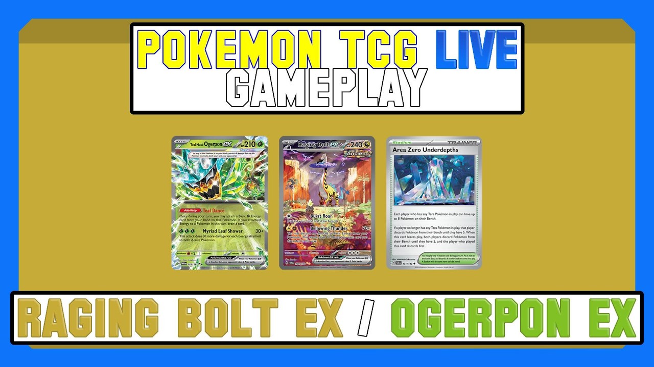 Pokémon TCG Live Gameplay - Raging Bolt EX / Ogerpon EX