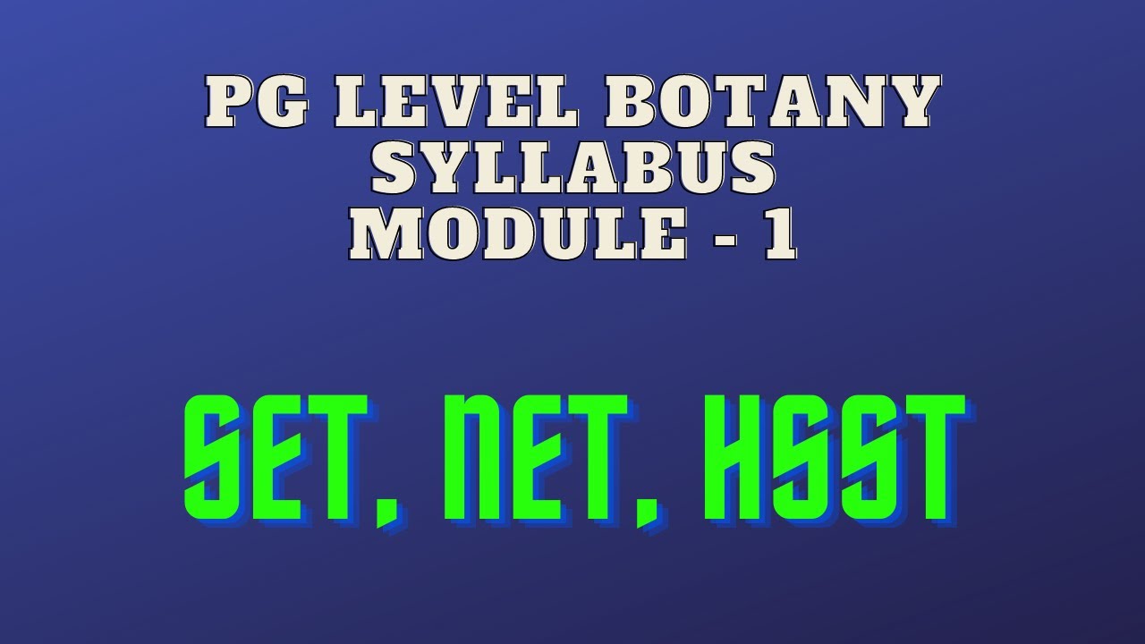 HSST botany syllabus
