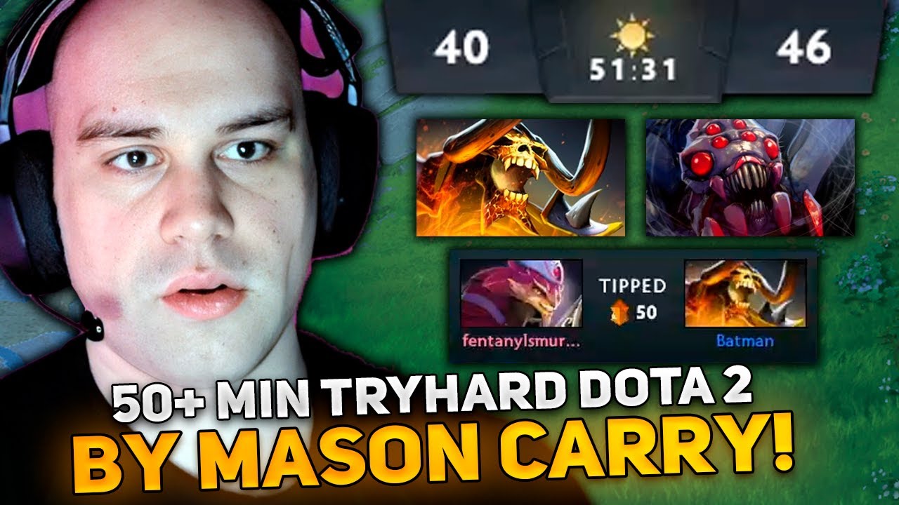 50+ MIN TRYHARD DOTA 2 by MASON plays on CLINKZ CARRY with BROODMOTHER in TEAM!