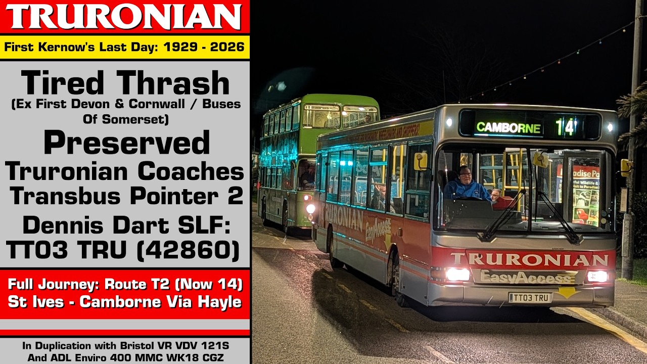 (First Kernow's Last Day) Preserved Truronian Transbus Pointer 2 Dennis Dart SLF: TT03 TRU
