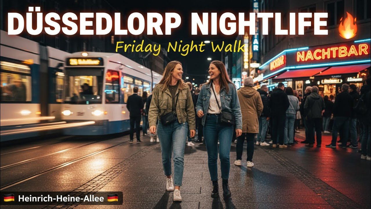Nightlife in Düsseldorf – Kings City 4K Walking Tour 🇩🇪 Germany 
