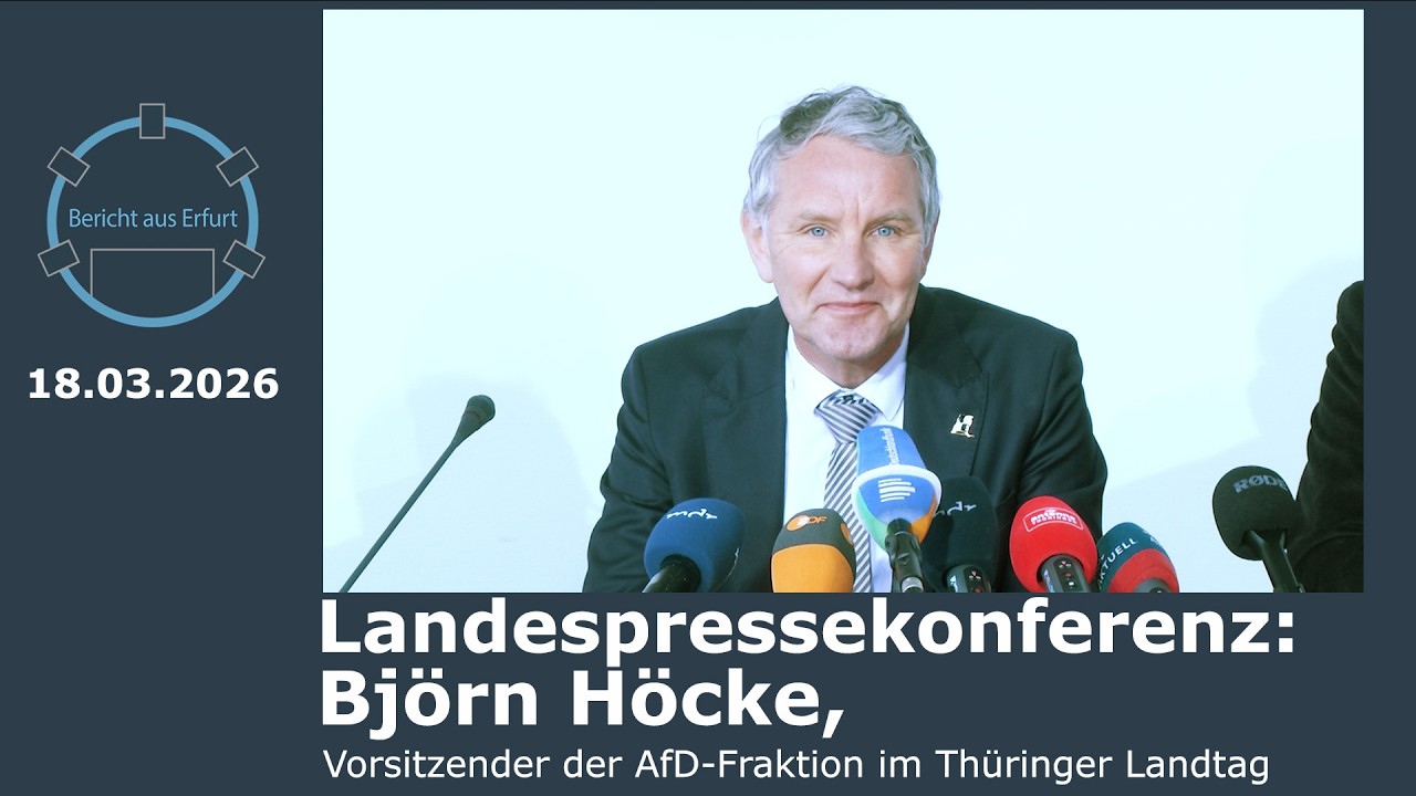 In der Landespressekonferenz: Björn Höcke, Vorsitzender der AfD-Fraktion im Thüringer Landtag