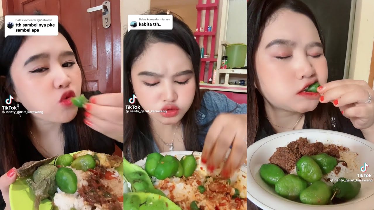 Kumpulan mukbang Nenty Garut makan nasi lalap cabe gendot #mukbang #videomakan #makanpedas