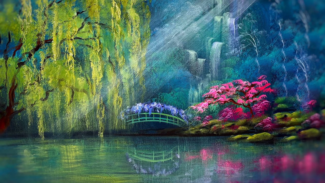 HOW TO PAINT GARDEN FULL OF WONDER 🎨 Step By Step acrylic painting tutorial