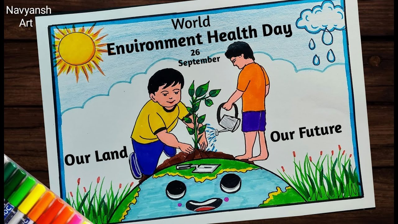 World Environment Health Day poster drawing easy / Save Environment Save Nature Drawing