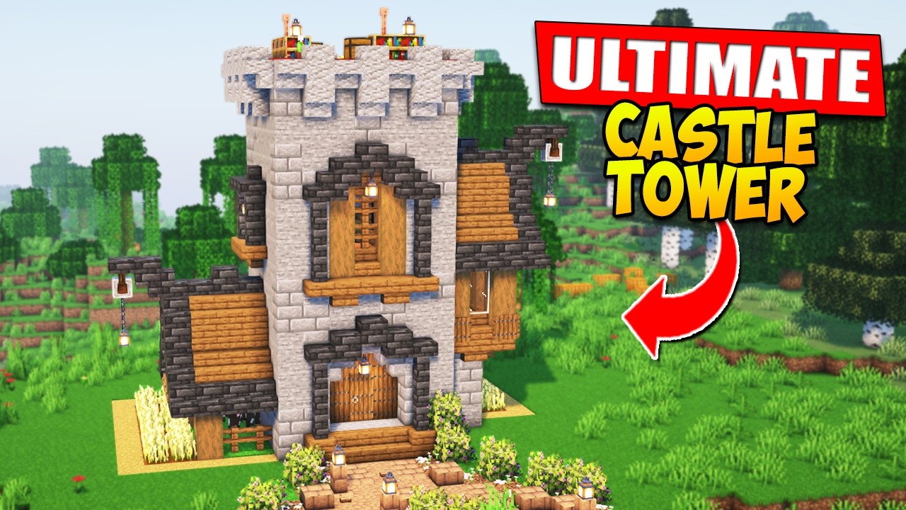 Minecraft Castle Tower Build Tutorial 🏡