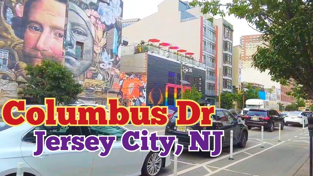 Walking on Columbus Drive in Jersey City, New Jersey, USA | I-78 overpass to the Hudson River