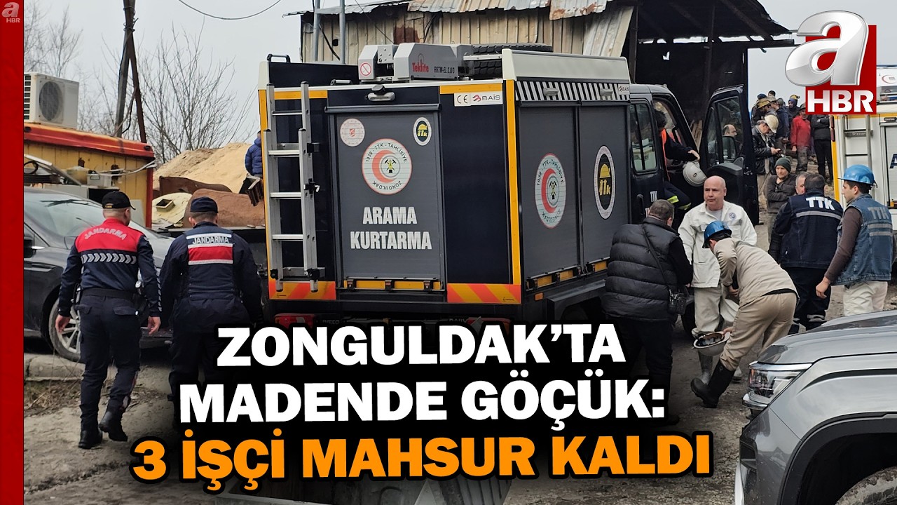 Zonguldak'ta Madende Göçük: 3 İşçi Mahsur Kaldı! | A Haber
