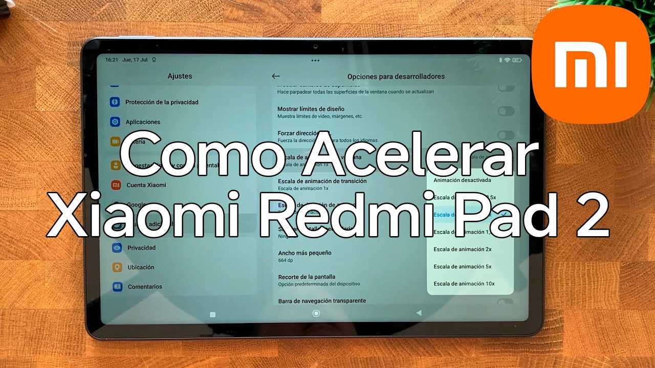 Como Activar el Modo Desarrollador y Acelerar la Tablet Xiaomi Redmi Pad 2 - Xiaomizate