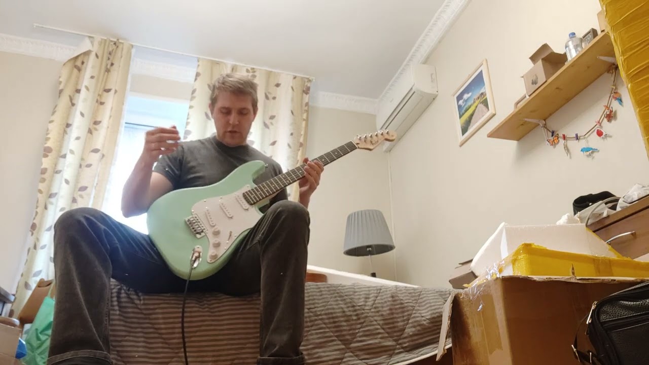 Обзор звука китайской реплики Fender Stratocaster Surf Green накладка грифа палисандр