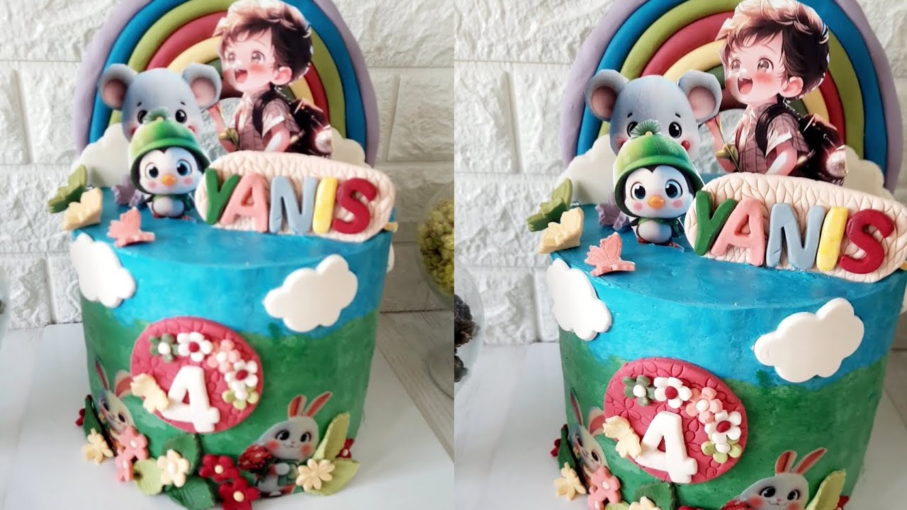 كيك ديزاين للمبتدئين من الألف إلى الياء حشو الكيك والتغليف بدون عجينة السكر كتابة الإسم بعجينة السكر