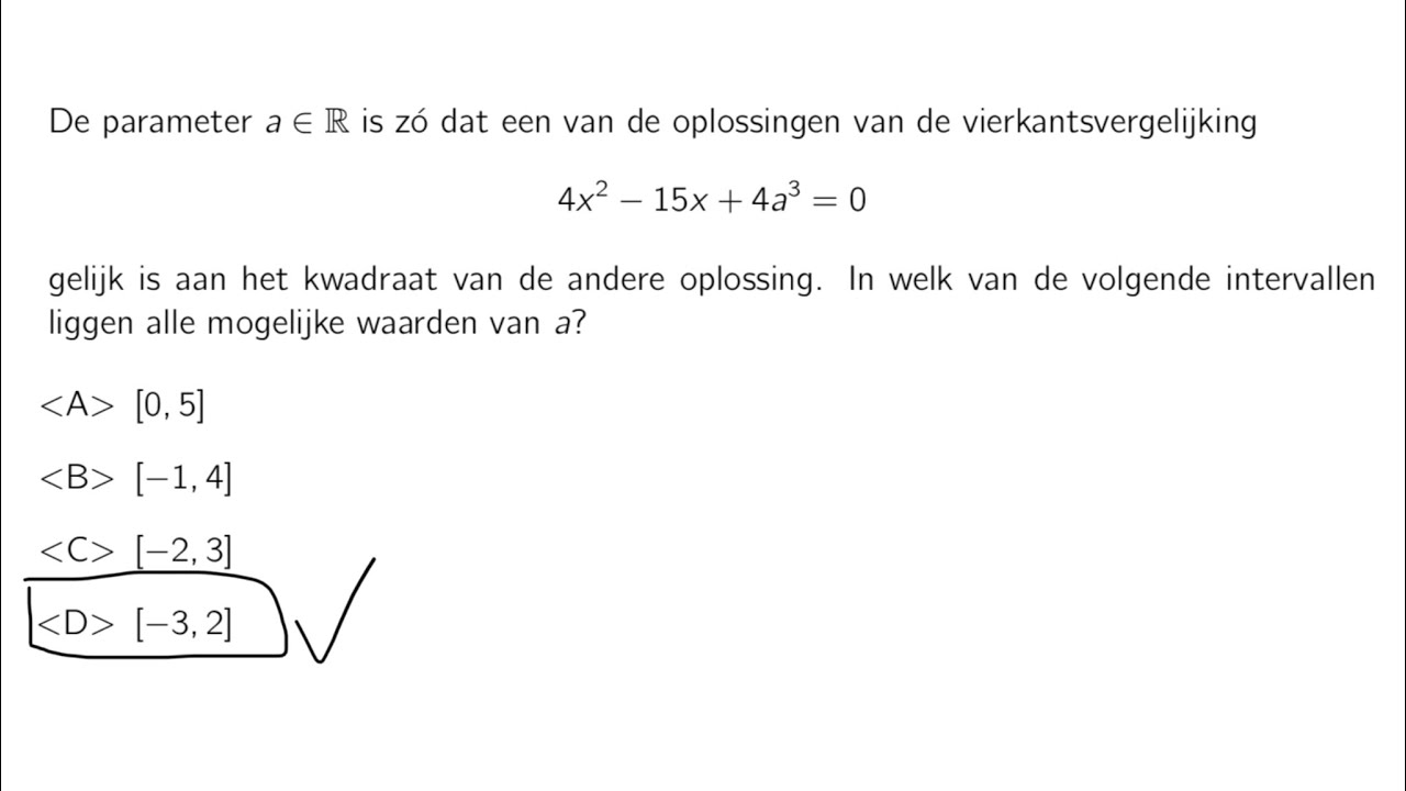 933 Wiskunde vraag 11 2015 Augustus Toelatingsproef Geneeskunde Vlaanderen
