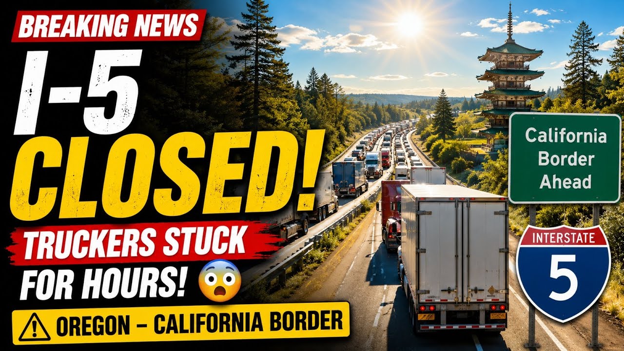 ⚠️ I-5 Oregon to California ROAD CLOSED 🚛🚧 #shorts #viral 