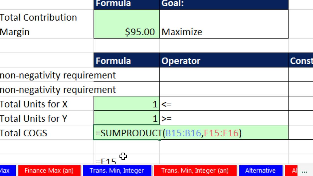 Basic Excel Business Analytics #58 Excel Solver to Maximize Contribution Margin