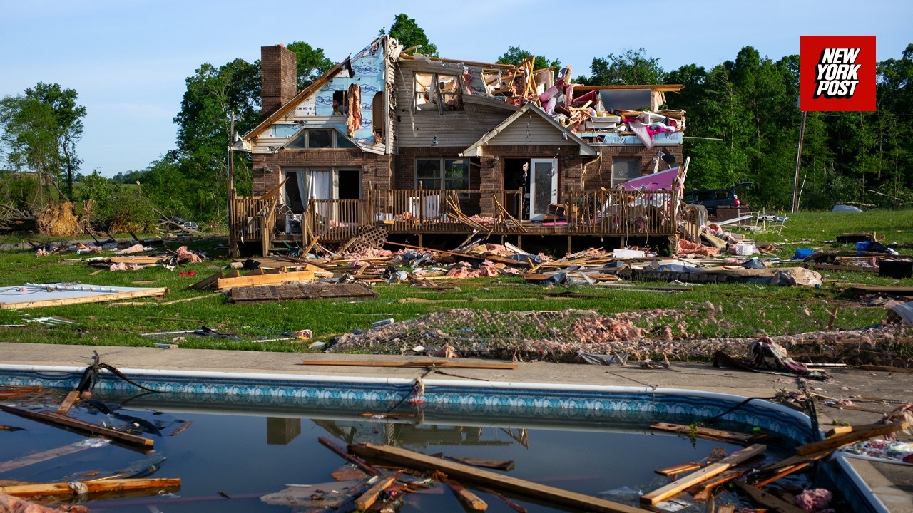 Drone footage reveals trail of destruction after deadly Kentucky tornado