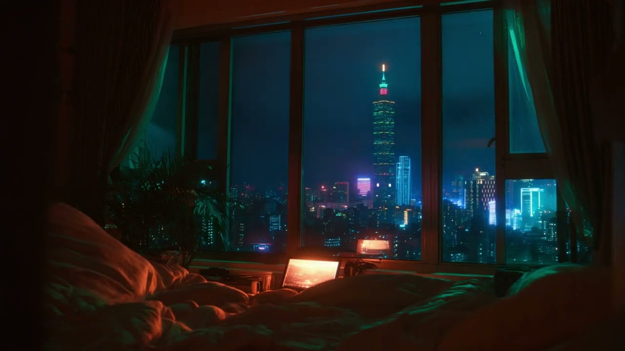 Neon Nights, Quiet Thoughts 🌆 | LoFi Chill from the Skyline |4k | 2 Hours