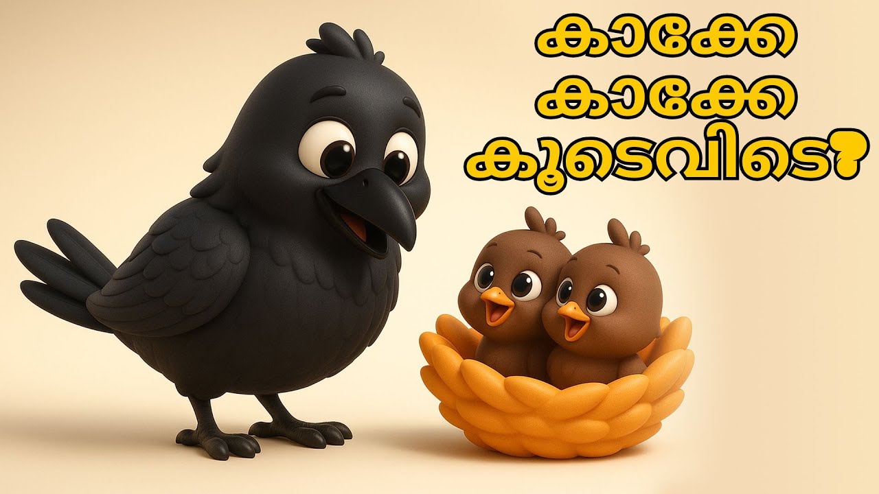 കാക്കേ കാക്കേ കൂടെവിടെ | Kakke  Kakke  Koodevide Malayalam Nursery Rhyme| Lumo and Pingu