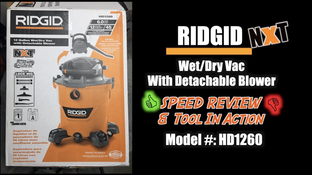 A SUCKER & BLOWER! RIDGID Wet Dry Vac Blower REVIEW & In Action - 12 Gal HD1260