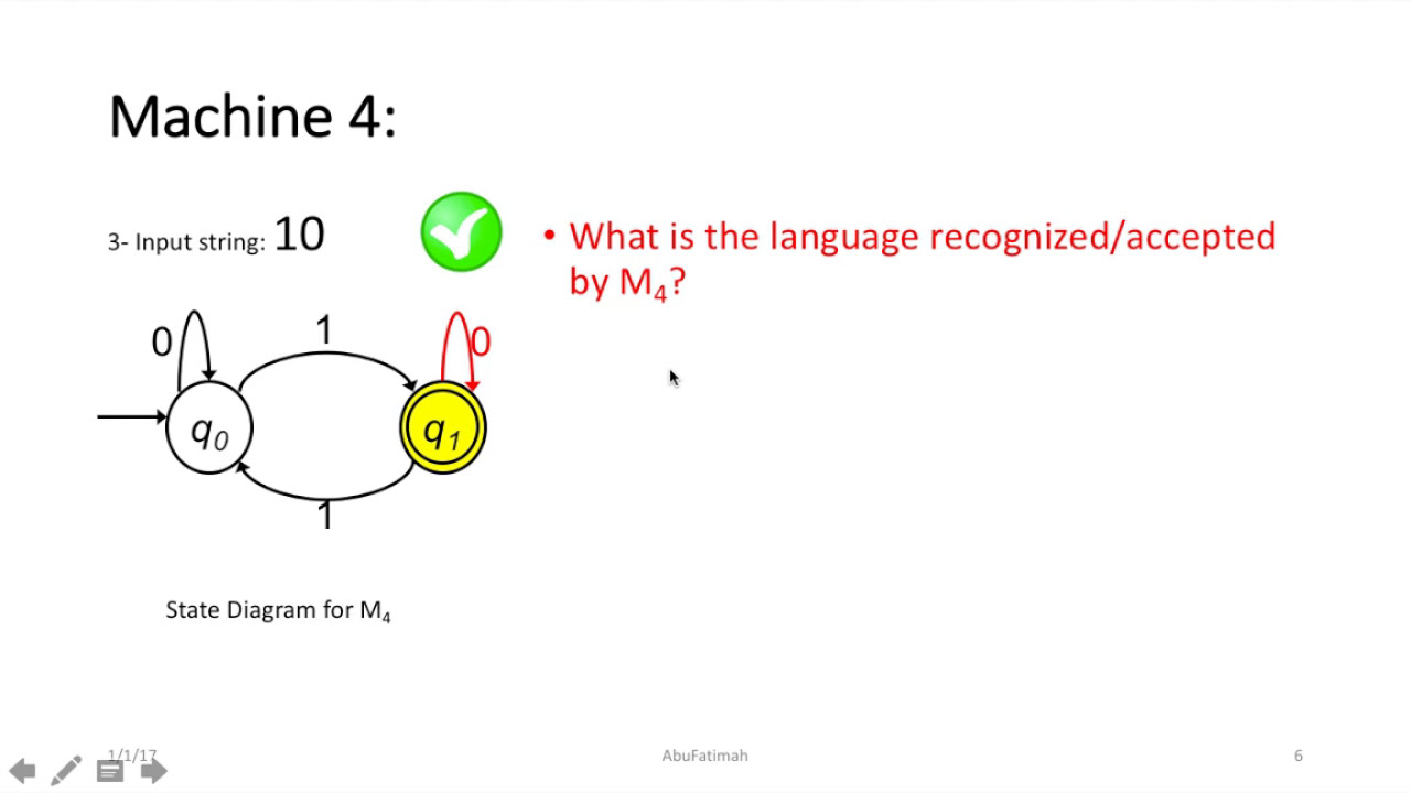 نظرية الحوسبة٣: examples and design of DFA
