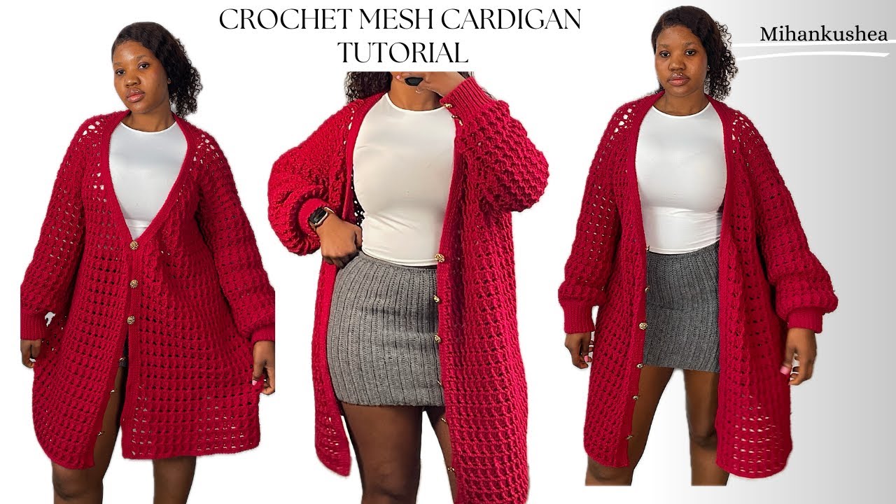 DIY Mesh Cardigan with Buttons |Easy Crochet Tutorial||Mihankushea