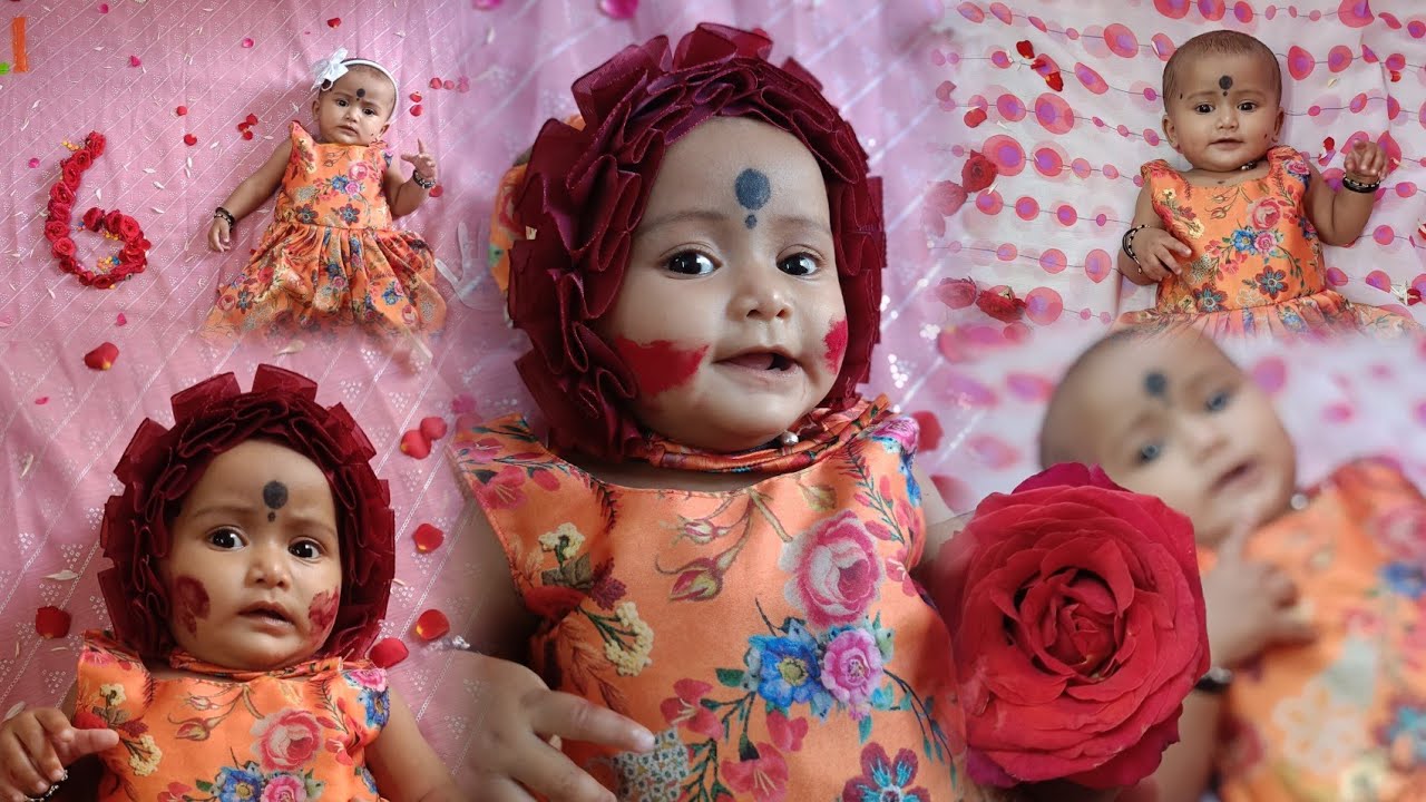 Successfully 6th month completed 🥰🥳 My little one..🎉😍#happy 1/2 birthday bangaram..❤️🥳