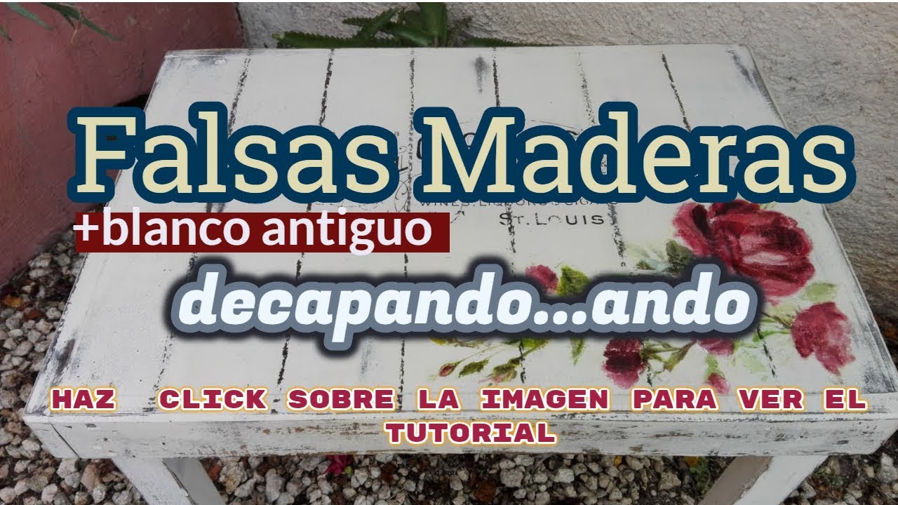 FALSAS MADERAS +DECAPANDO MESA +BLANCO ANTIGUO  DIY  VINTAGE